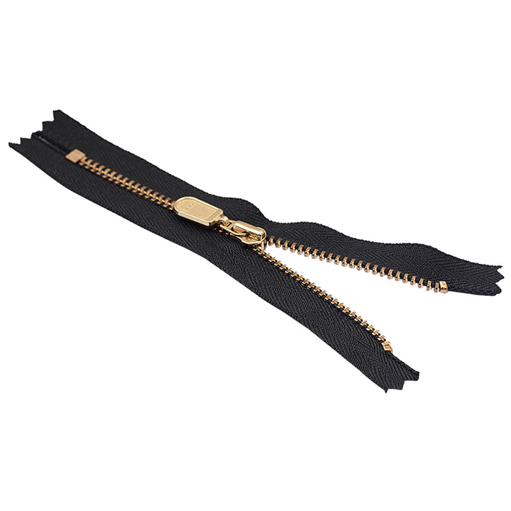 YKK- #3 Shiny Gold Closed-End YKK Metal Zipper