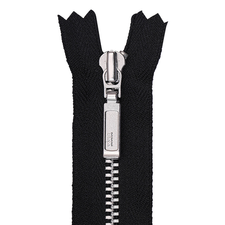 YKK- #3 Classic Silver with Black Tape YKK Metal Zipper