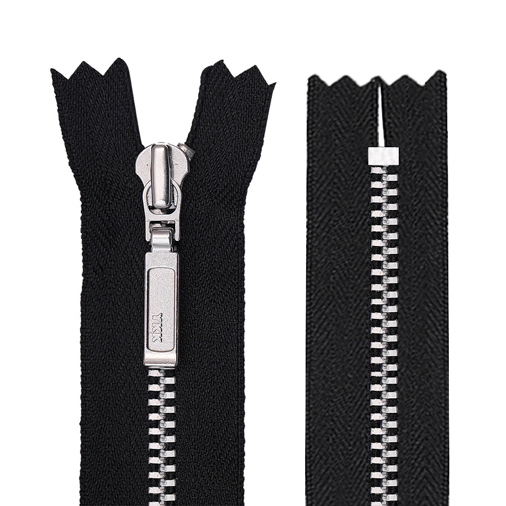 YKK- #3 Classic Silver Closed-End YKK Metal Zipper