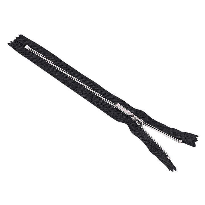 YKK- #3 Classic Silver with Black Tape YKK Metal Zipper