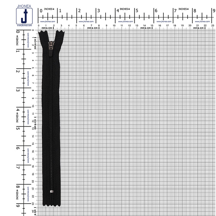 YKK- #3 Black Coil 8inch Closed-End YKK Fly Zipper