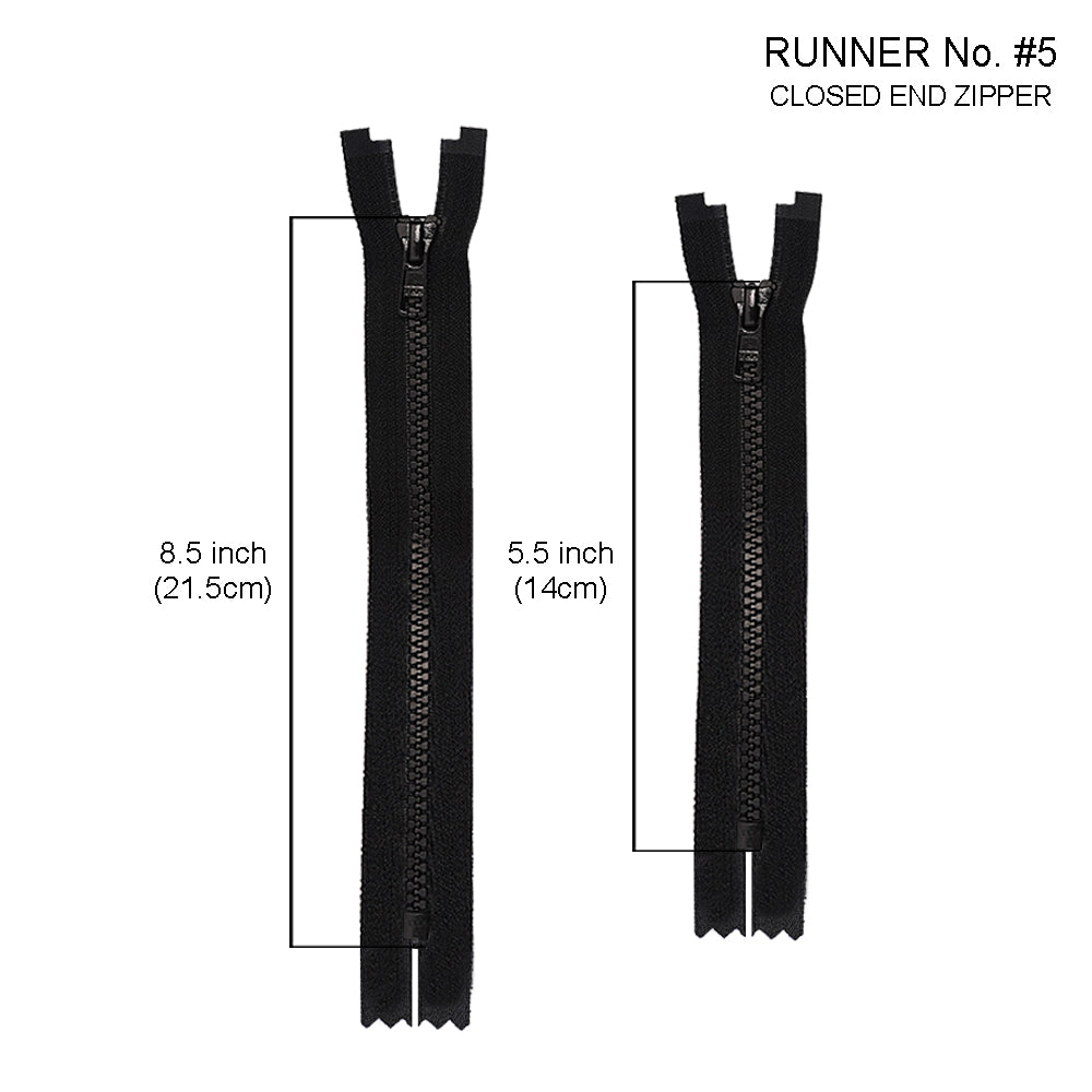 YKK- #5 Black Vislon Open-End & Closed-End YKK Zipper