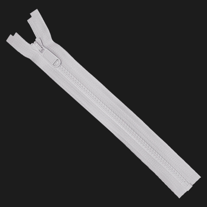 #5 YKK White Vislon Open-End Double Pull Slider Zipper