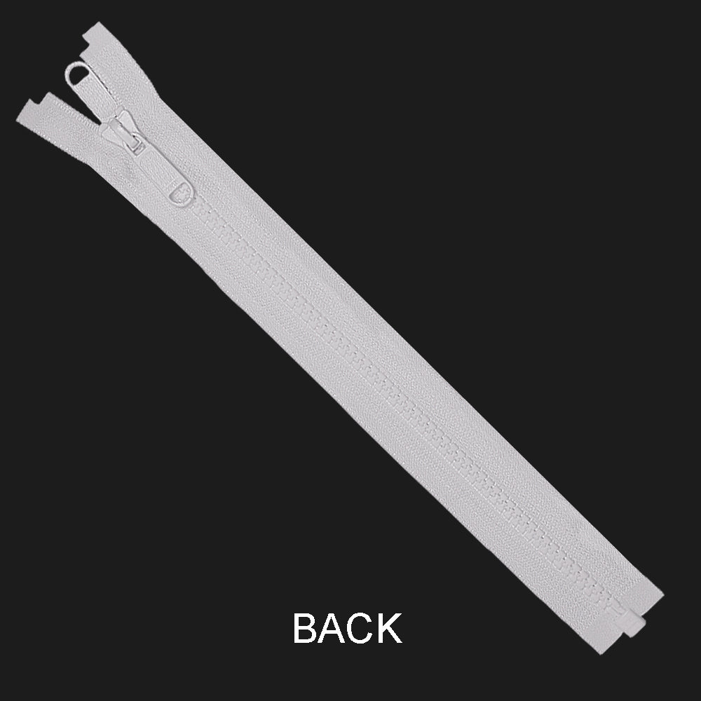 #5 YKK Black/White Vislon Open-End Double Pull Slider Zipper