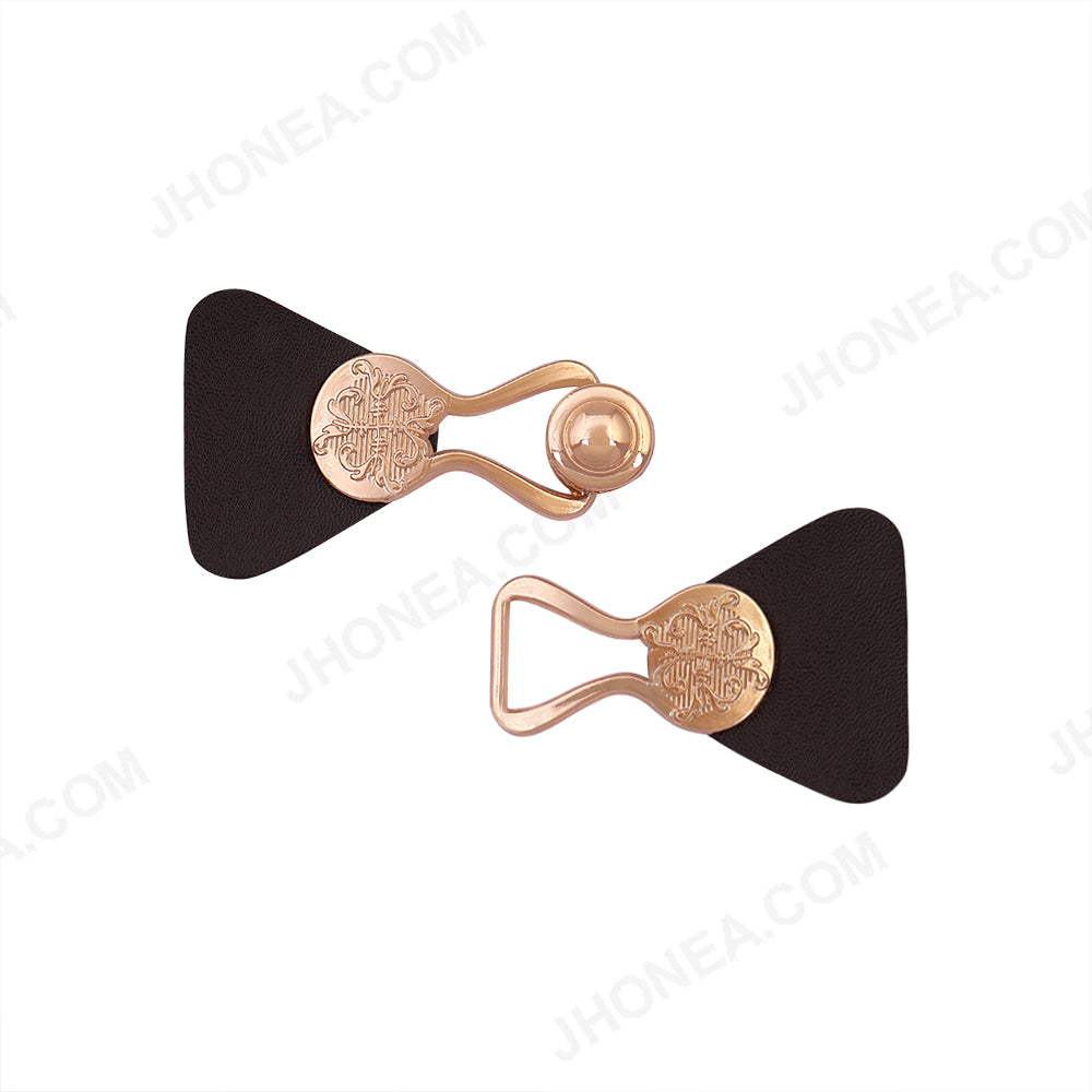 PU Leather Metal Closure Buckle for Purse/Coat/Jacket