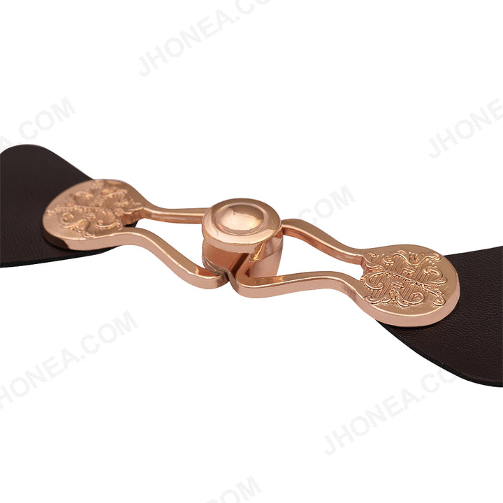 PU Leather Metal Closure Buckle for Purse/Coat/Jacket