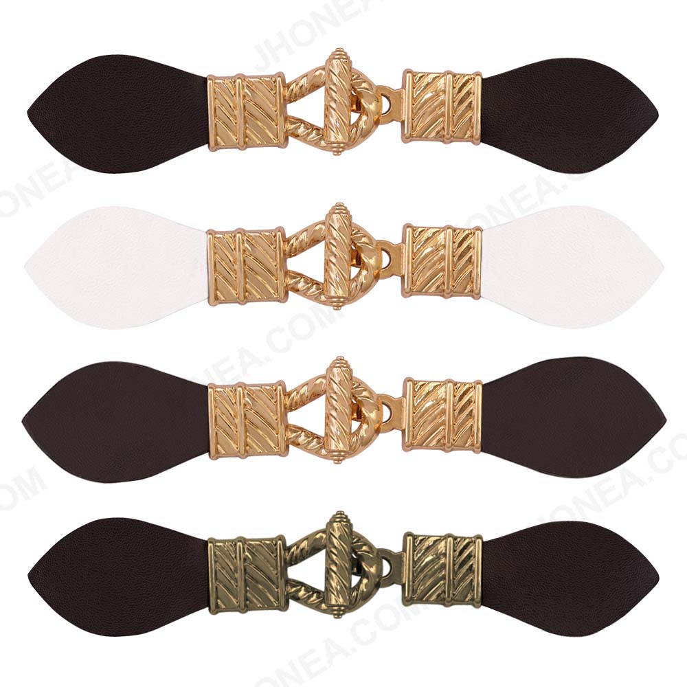 Jhonea Metal PU Leather Closure Clasp Belt Buckle for Coats/Jackets