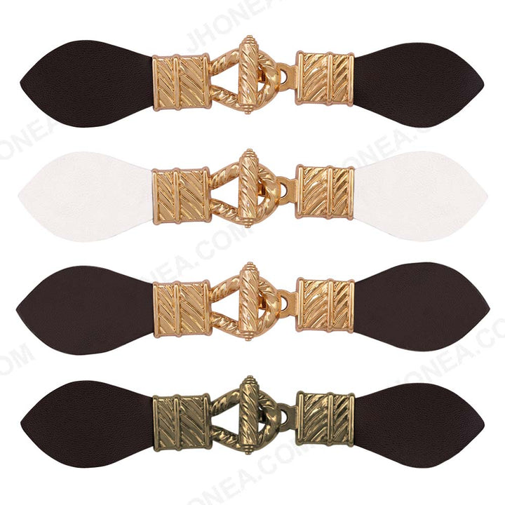Jhonea Metal PU Leather Closure Clasp Belt Buckle for Coats/Jackets