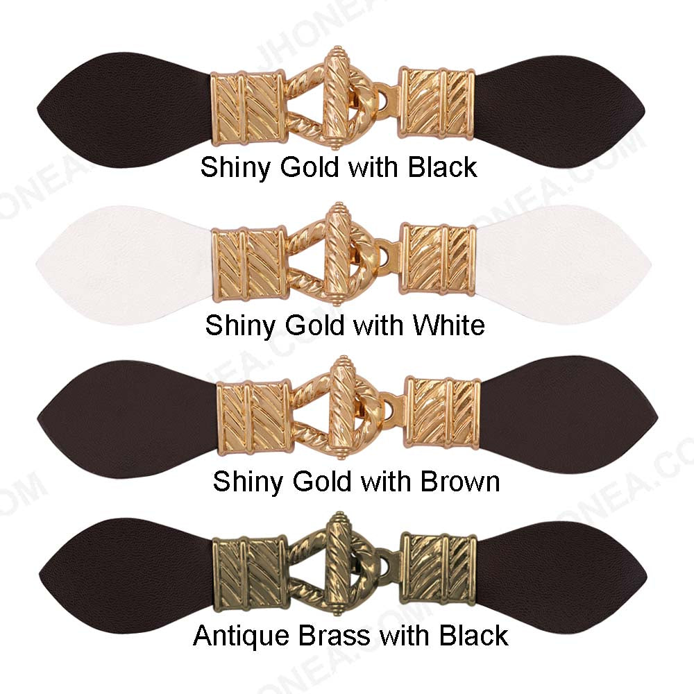 Jhonea Metal PU Leather Closure Clasp Belt Buckle for Coats/Jackets  Edit alt text