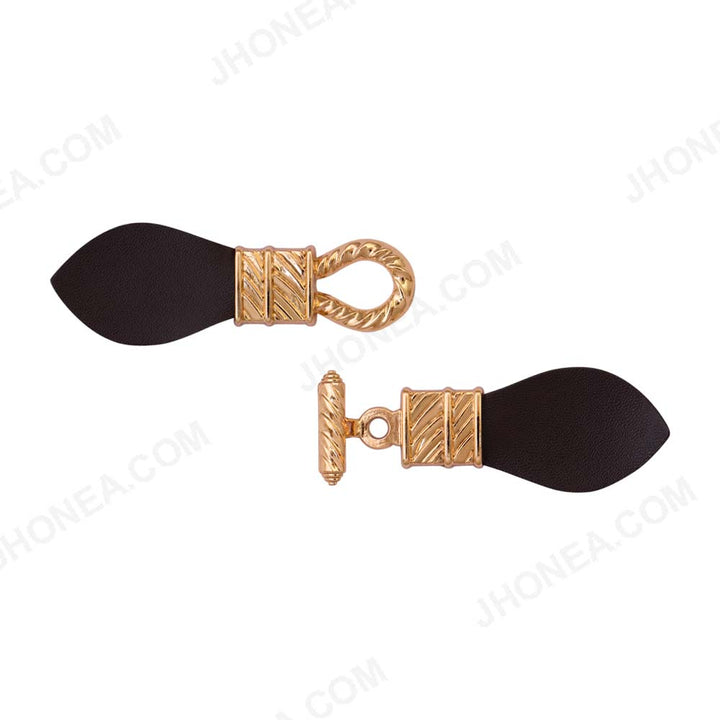 Metal PU Leather Closure Clasp Belt Buckle for Coats/Jackets