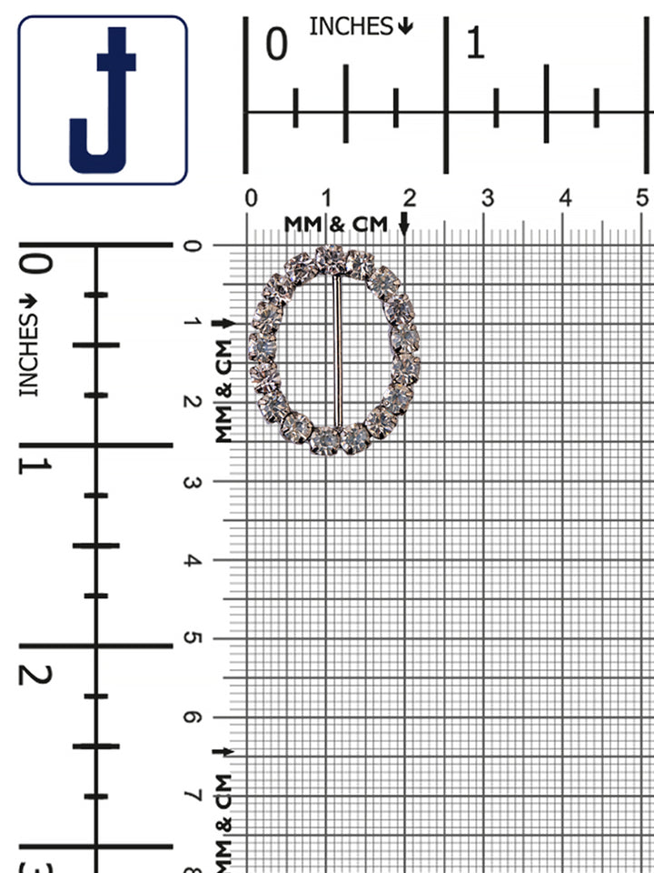 2cm Oval Shape Sparkling Diamond Buckle