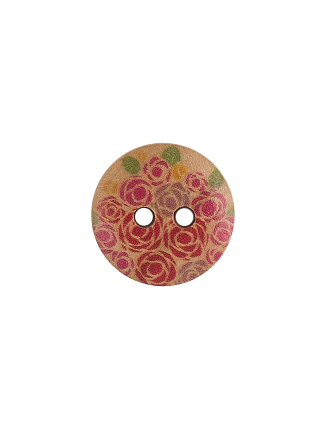 Rose Floral Printed Wooden Buttons for Kids Clothing