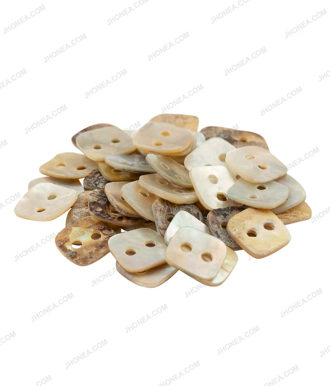 Square Shape Iridescent Rainbow 2-Hole Natural Buttons