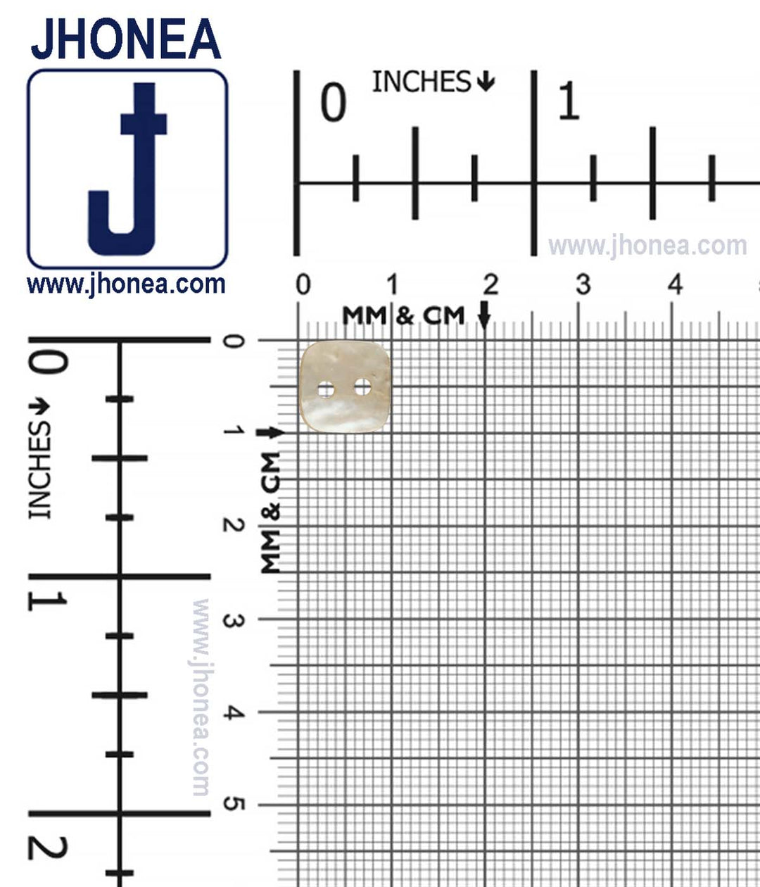 Square Shape Iridescent Rainbow 2-Hole Natural Buttons