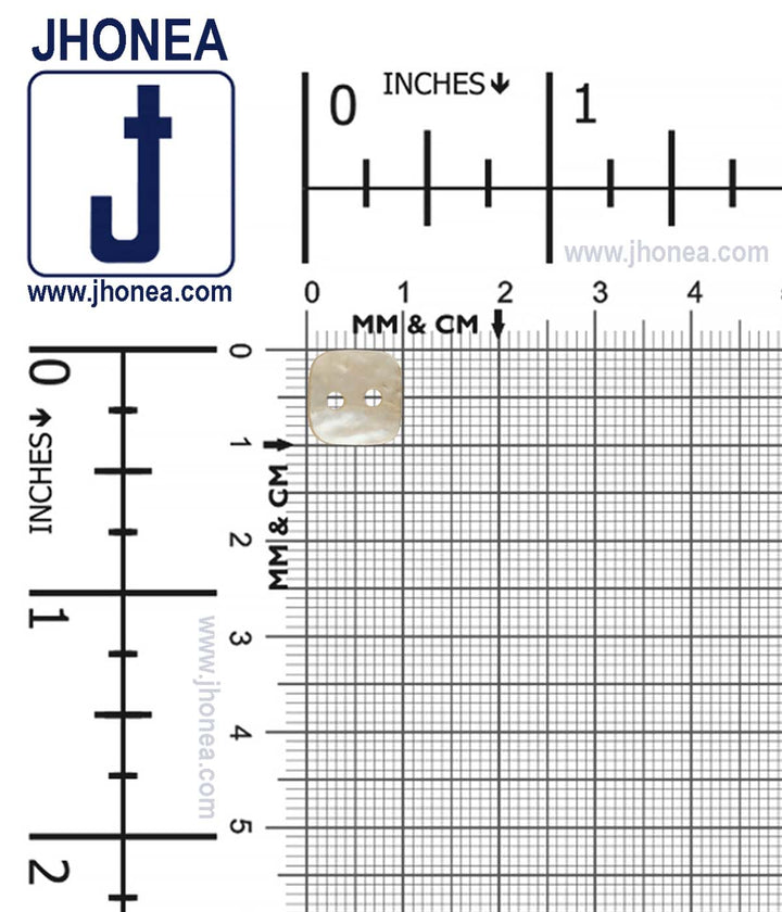 Square Shape Iridescent Rainbow 2-Hole Natural Buttons