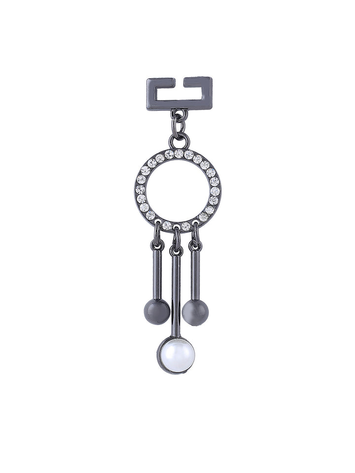 Decorative Gunmetal Diamond & Pearl Embellishment