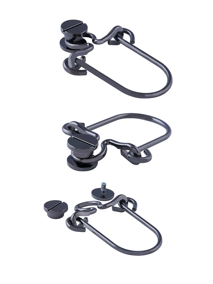 Very Fashionable & Unique Design in Shiny Black Nickel (Gunmetal) Colour Nut-Bolt Screw Fashion Accessory