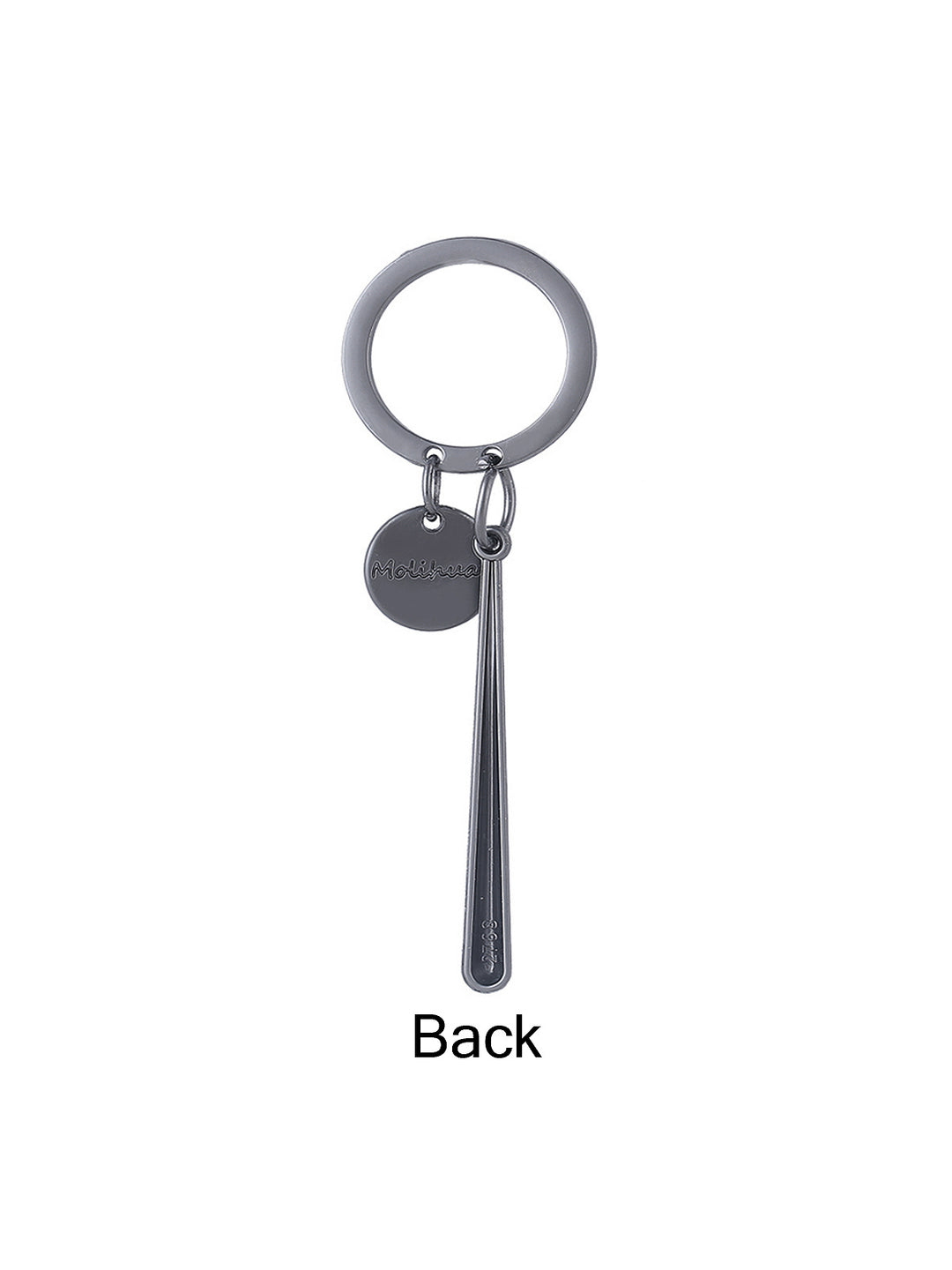 Simple Keychain Design Silver Grey Loopy Hanger