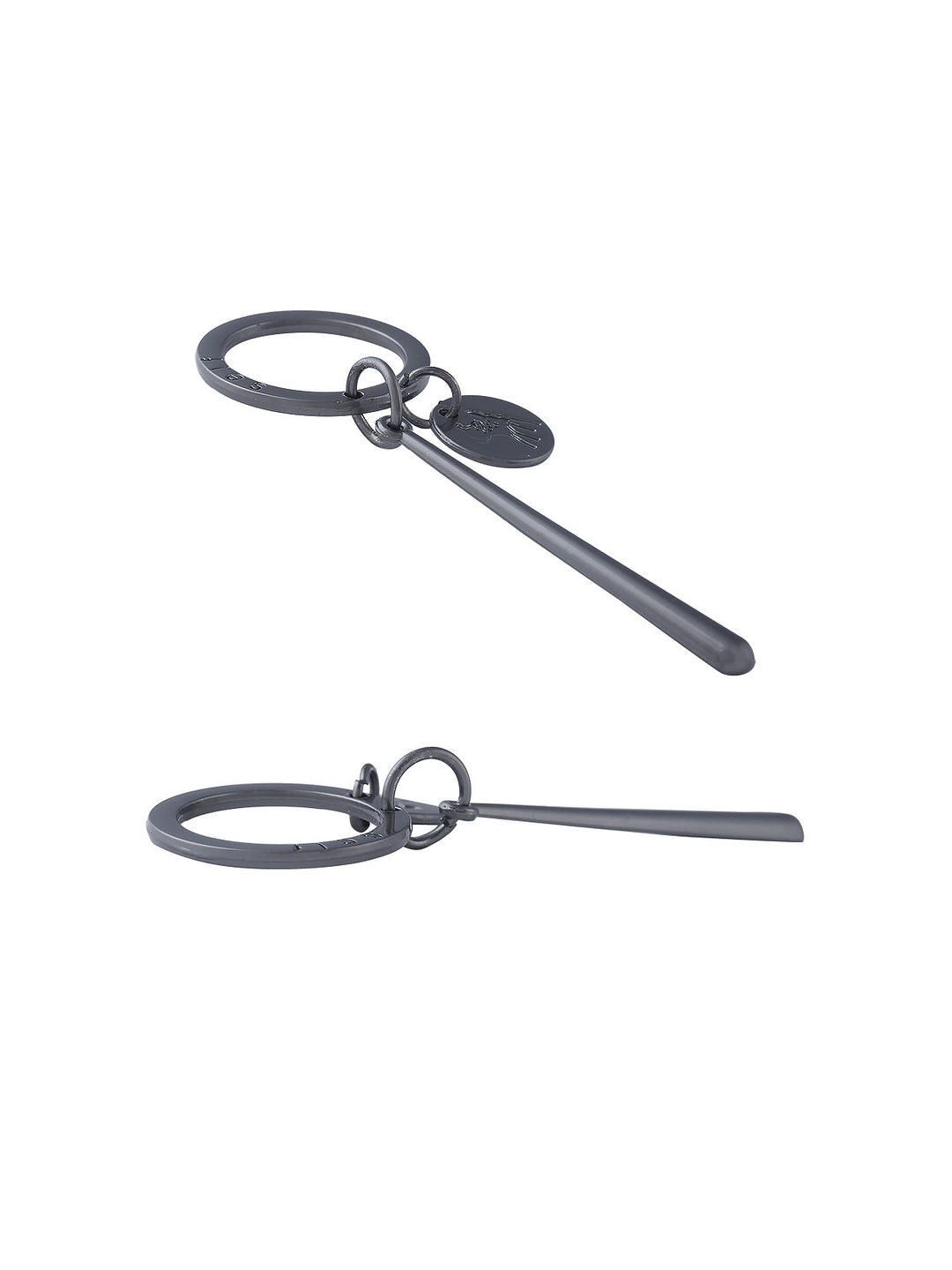 Simple Keychain Design Silver Grey Loopy Hanger