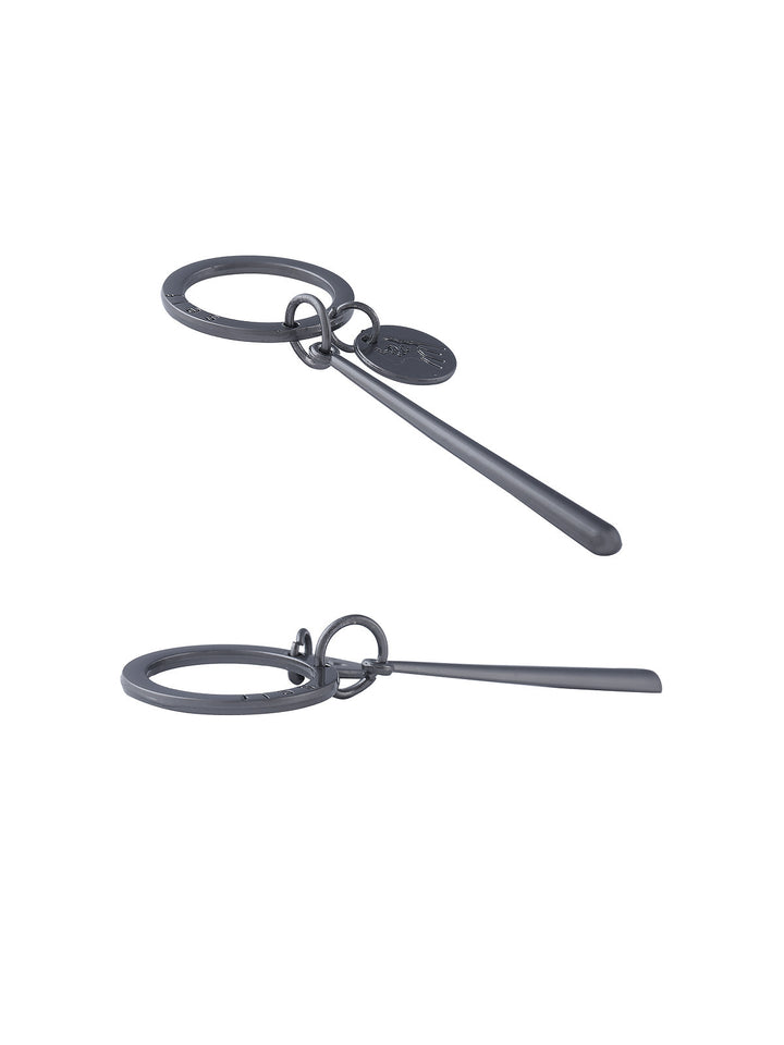 Simple Keychain Design Silver Grey Loopy Hanger