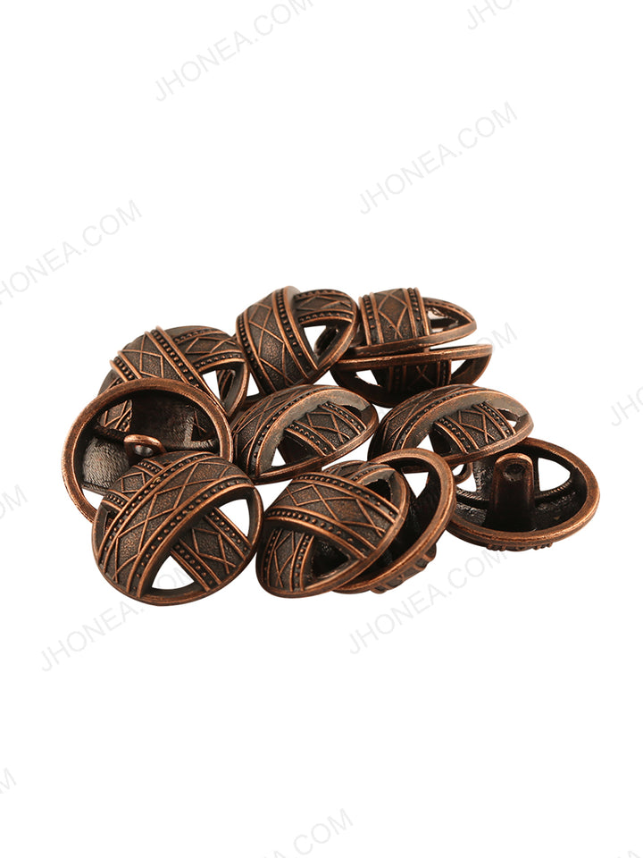 Historic Design Antique Copper Bandhgala Buttons