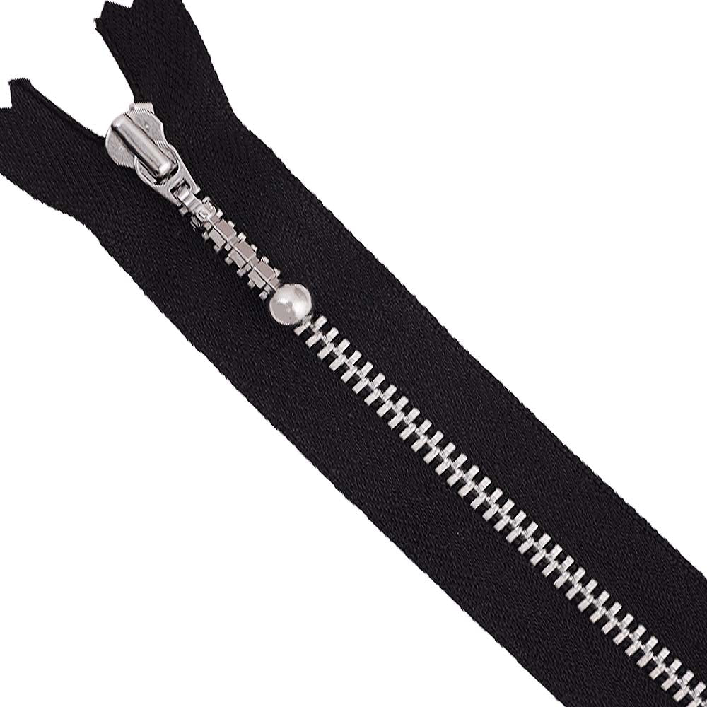 YKK- #3 Shiny Silver Ball Runner Closed-End YKK Zipper