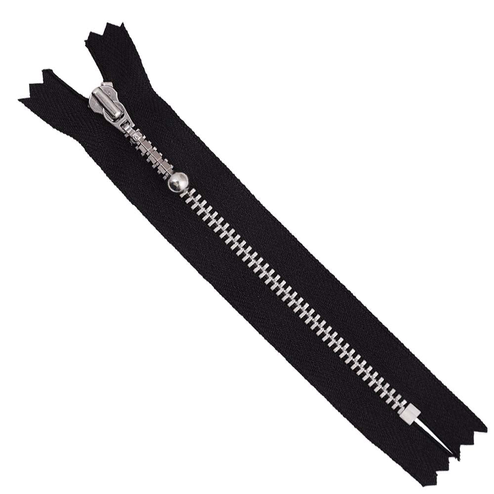 YKK- #3 Shiny Silver Ball Runner Closed-End YKK Zipper