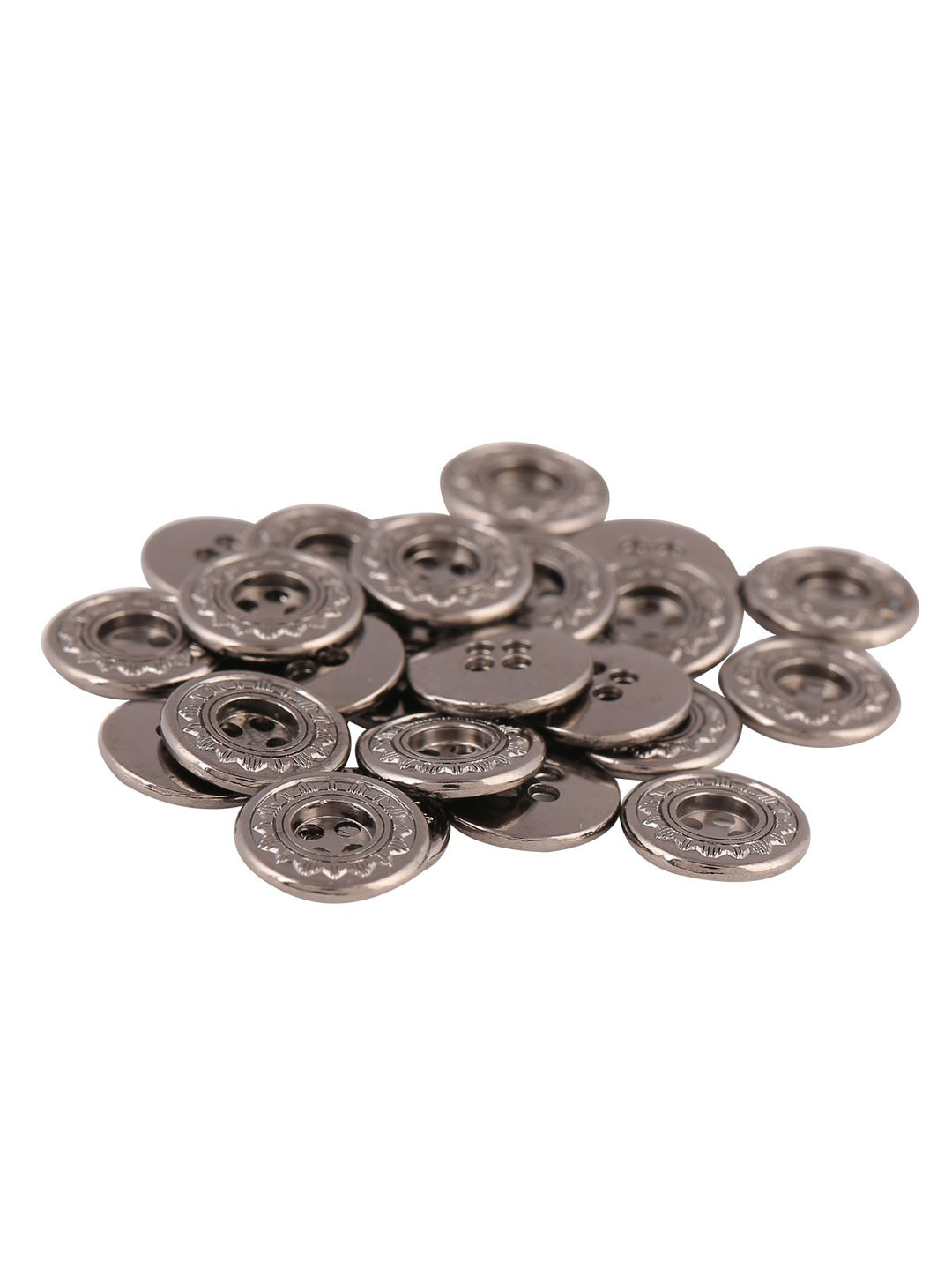 Sun Design Gunmetal Finish Round Shape 4-Hole Metal Button