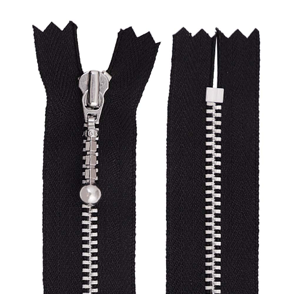 YKK- #3 Shiny Silver Ball Runner Closed-End YKK Zipper