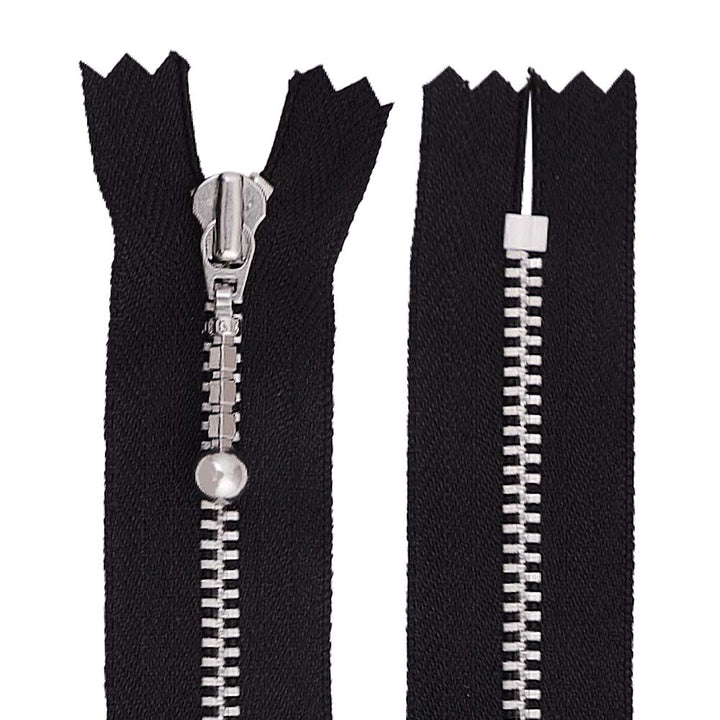 YKK- #3 Shiny Silver Ball Runner Closed-End YKK Zipper