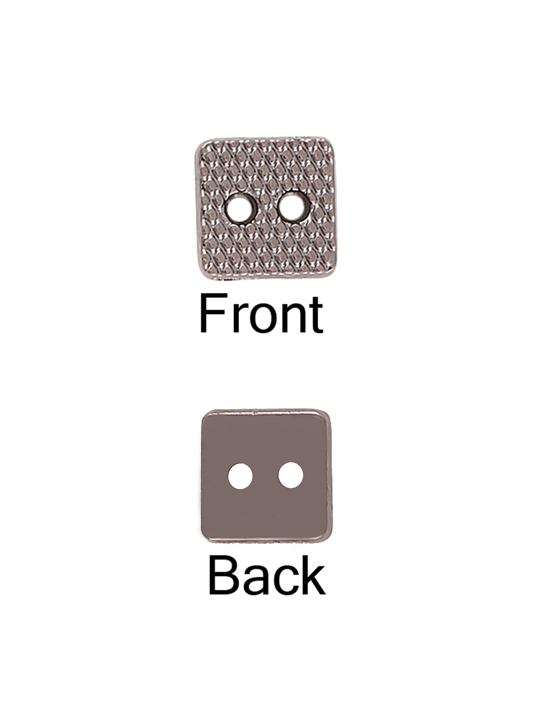 Small Size Square Shape Textured Surface 2-Hole Shirt Button