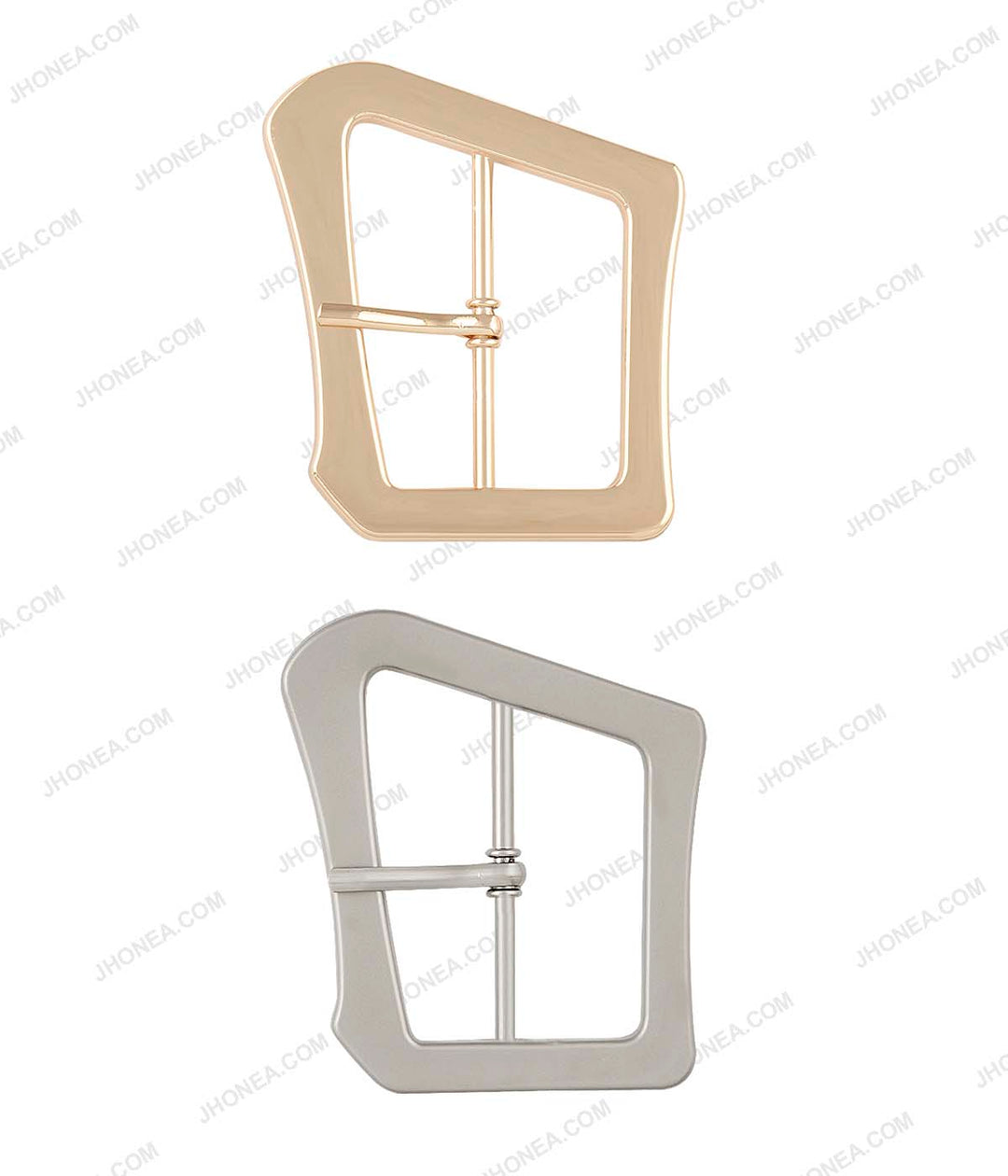 Broad Size Uneven Shape Structured Center Bar Fashion Buckle