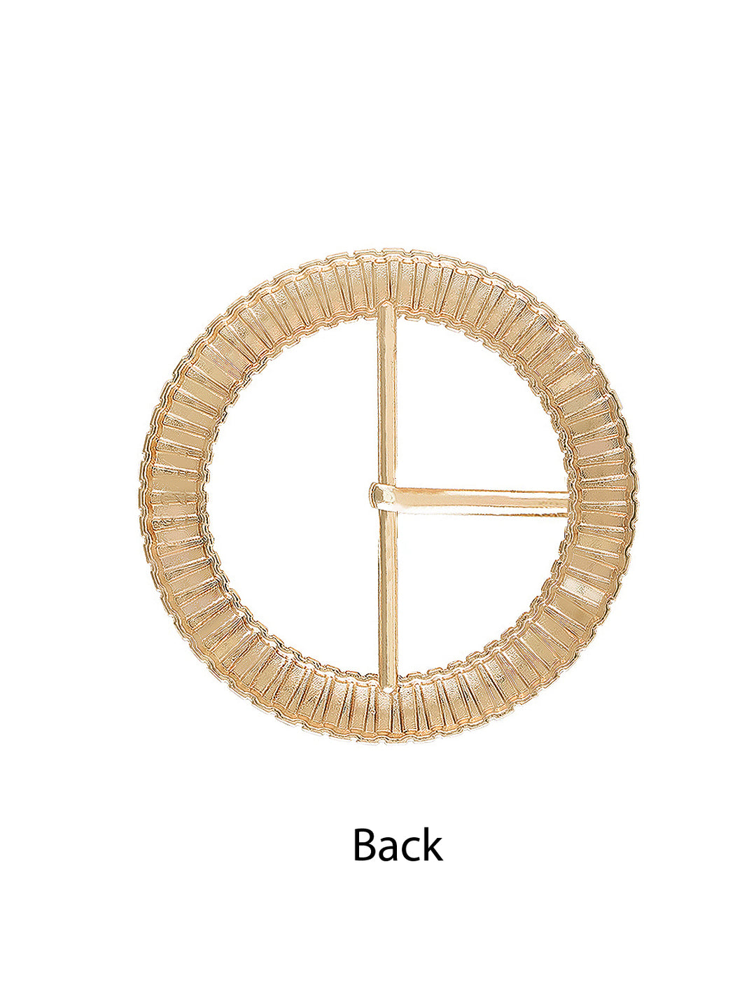 Fancy Round Shape Shiny Golden Waist Belt Prong Buckle - Jhonea Accessories