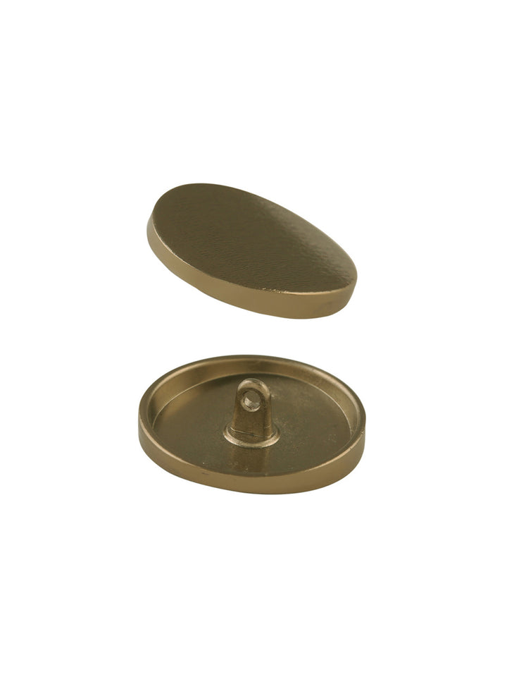 Round Shape Shiny Tea Gold Classic Brush Finish Metal Buttons