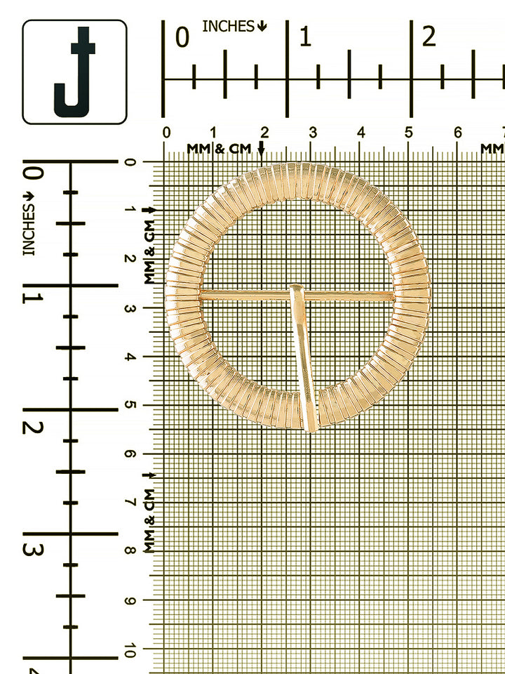 Fancy Round Shape Shiny Golden Waist Belt Prong Buckle - Jhonea Accessories