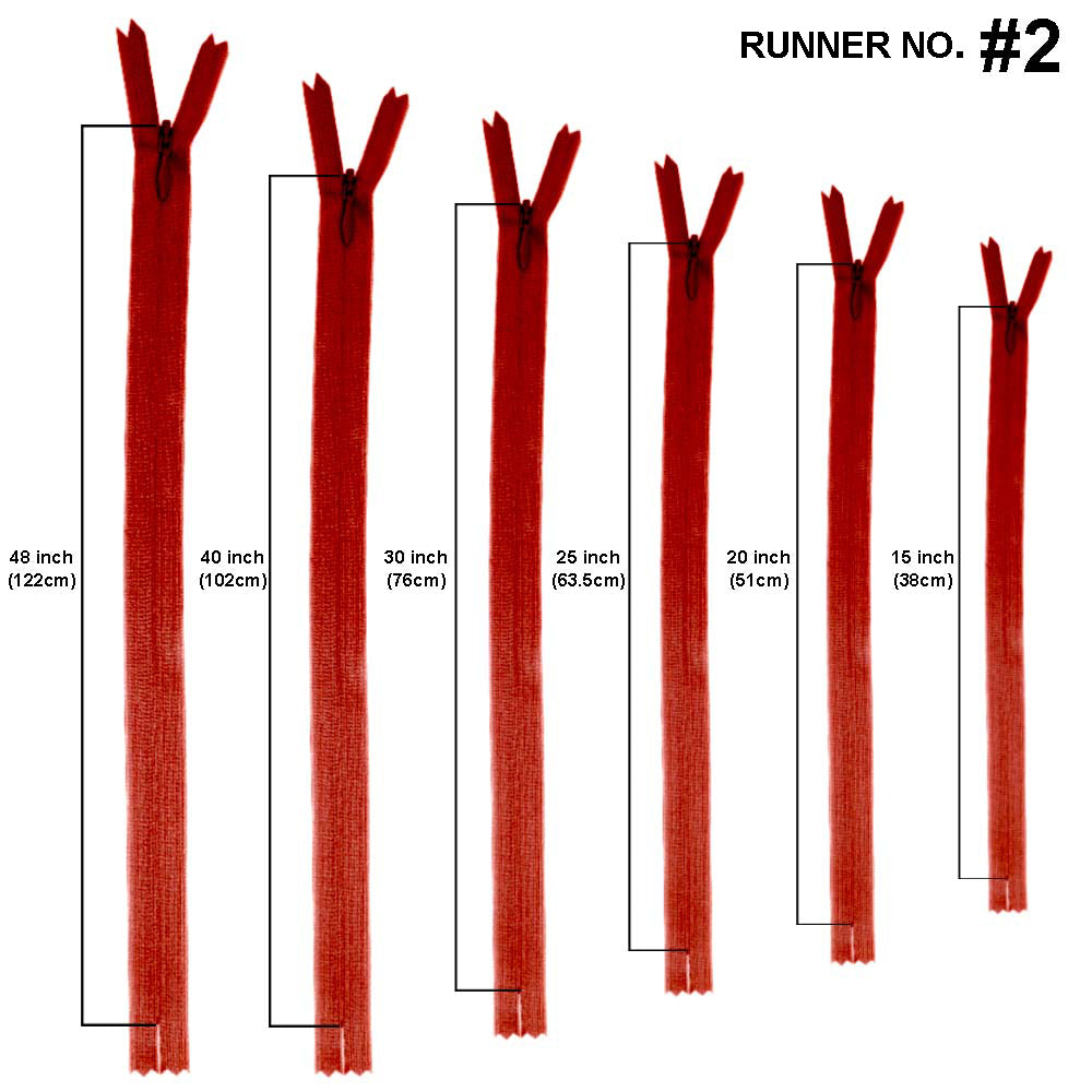 YKK- #2 Tailor's Choice Invisible Concealed Closed-End YKK Zipper in Red Colour