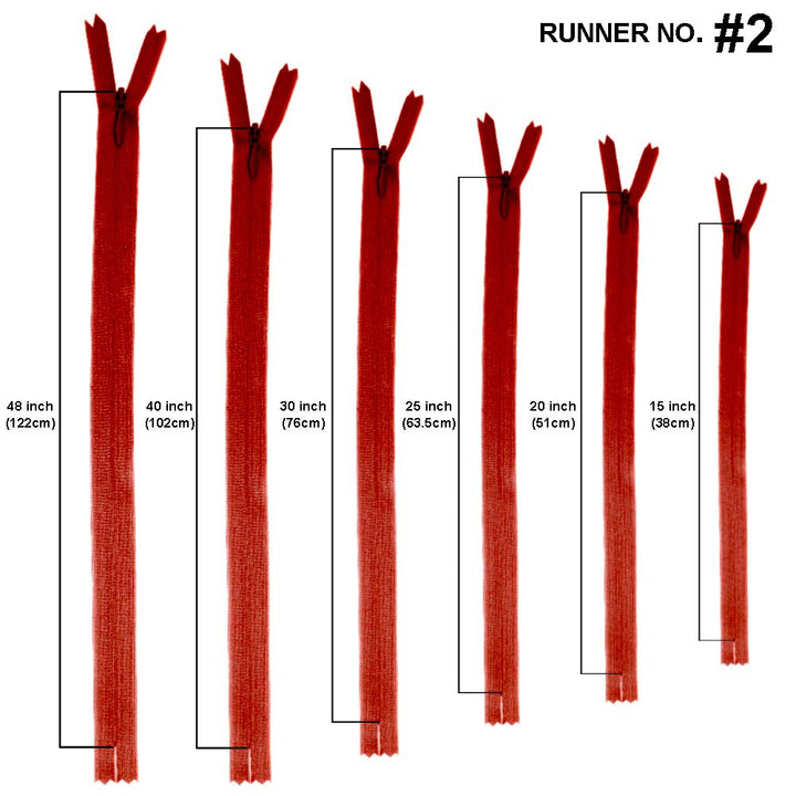 YKK- #2 Tailor's Choice Invisible Concealed Closed-End YKK Zipper in Red Colour