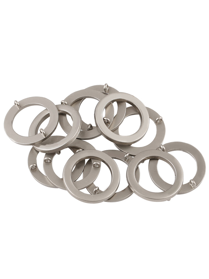 Round Shape Matte Silver Colour Downhole Fancy Ring Button