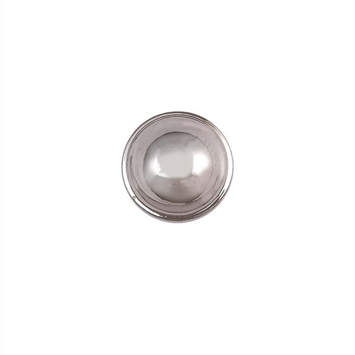 Shiny Silver Color Smooth Dome Surface 16L Shirt/Kurta Loop Buttons