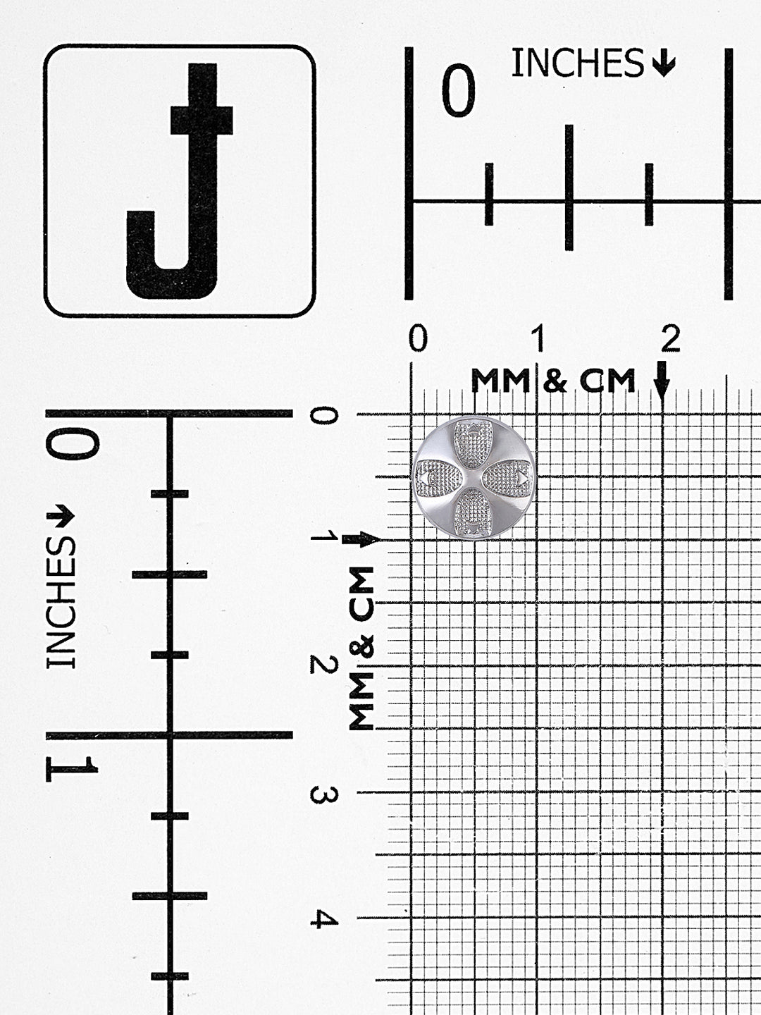 Silver Round Shape Engraved Design 10mm (16L) Shirt/Kurta Downhole Metal Button - Jhonea Accessories