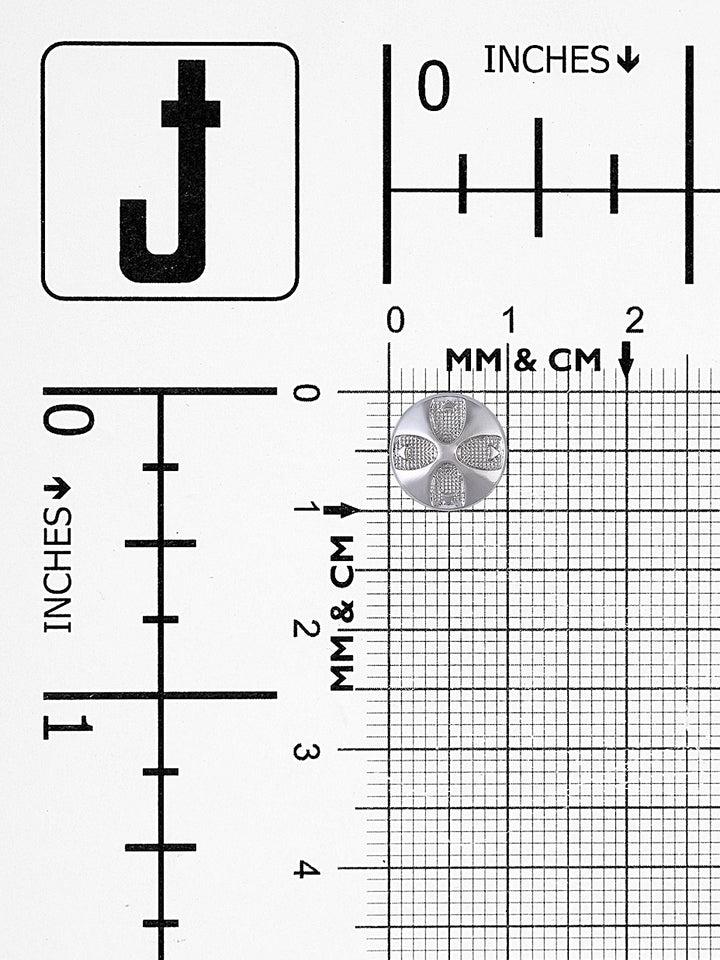 Silver Round Shape Engraved Design 10mm (16L) Shirt/Kurta Downhole Metal Button - Jhonea Accessories