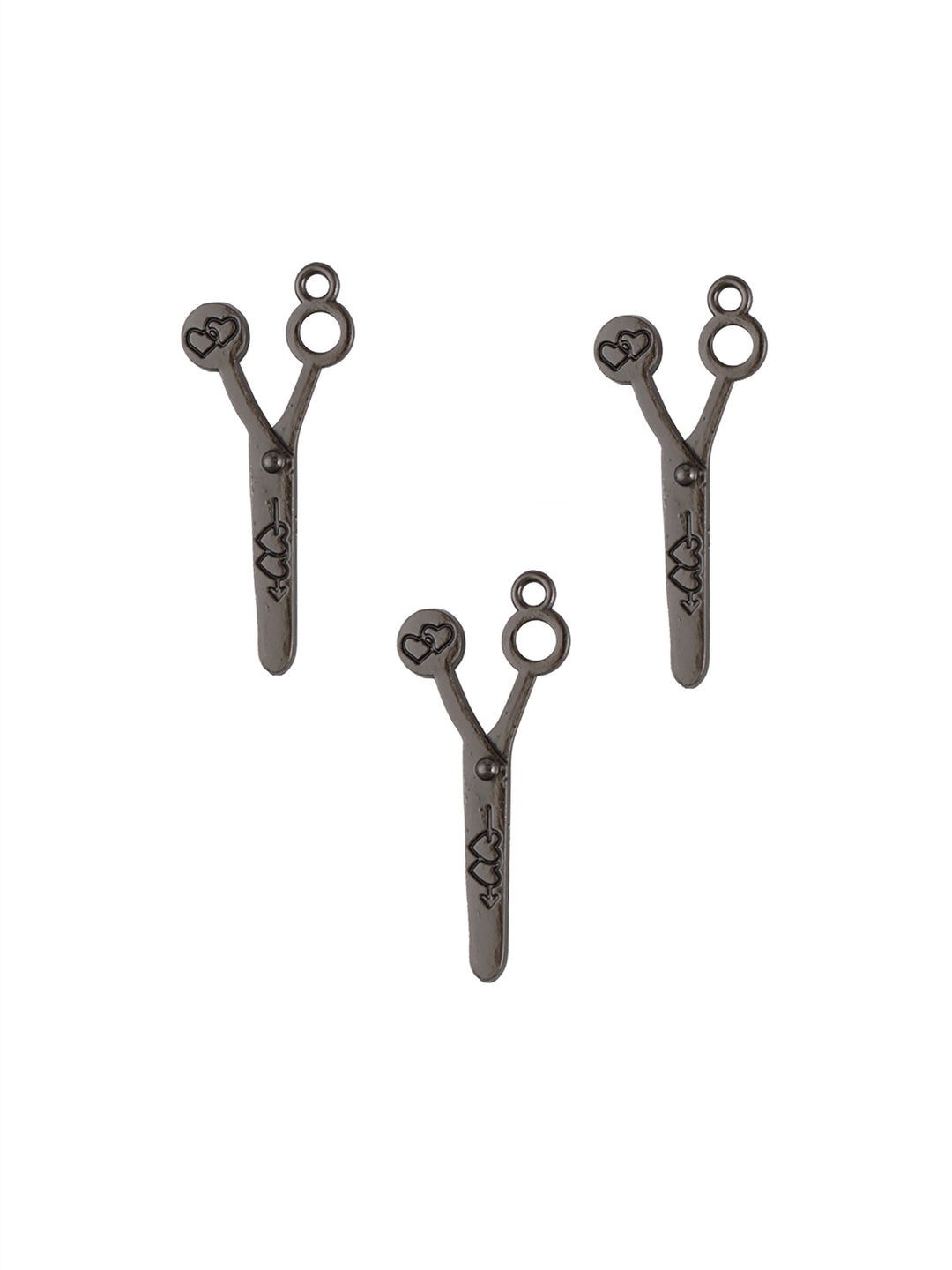 Hairdresser Scissors Fashion Accessory Hardware in Shiny Black Nickel (Gunmetal) Color