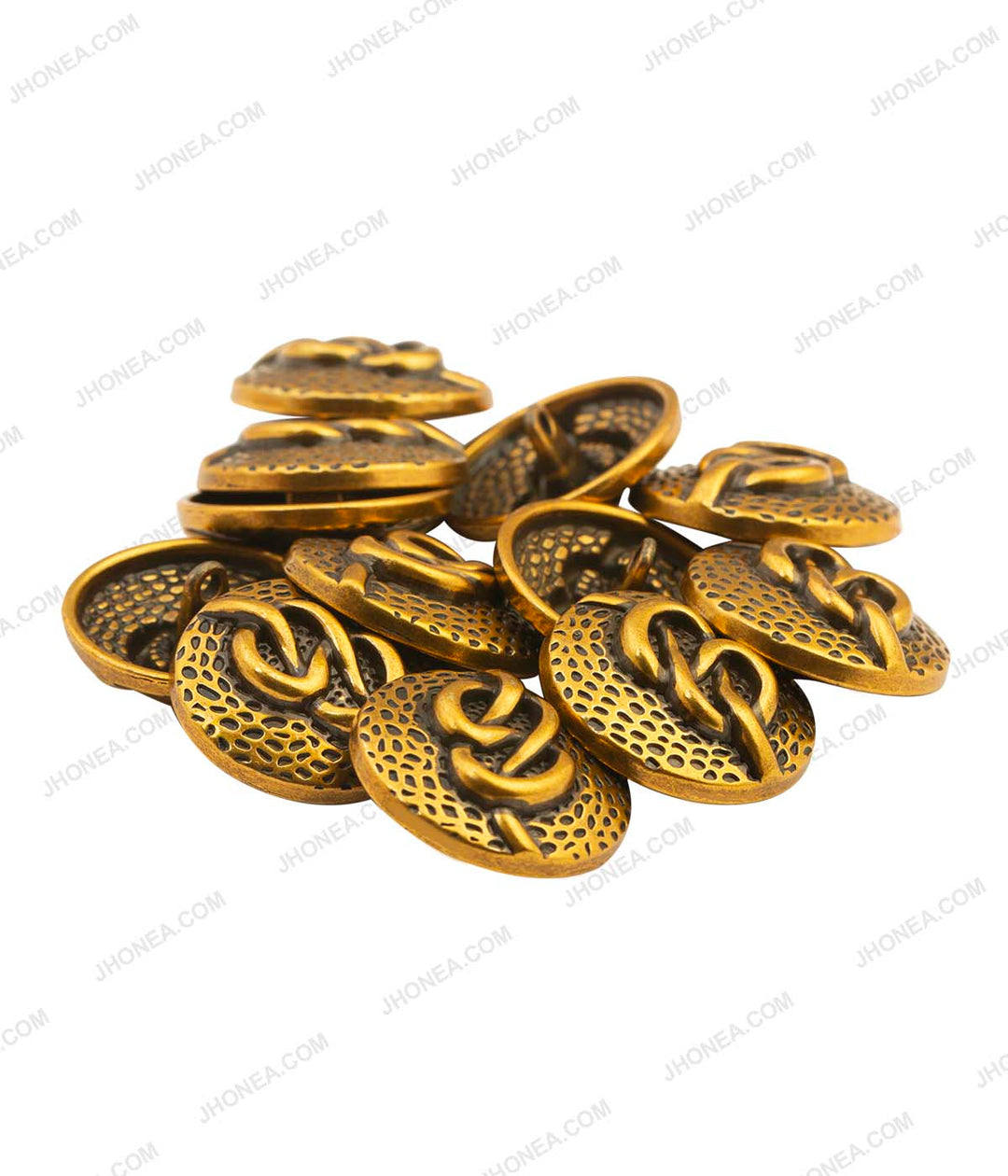 Figure Eight Knot Antique Gold Surface Design Metal Buttons