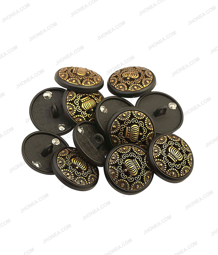 Metal Carving Engraved Ethnic Buttons For Oriental Dresses