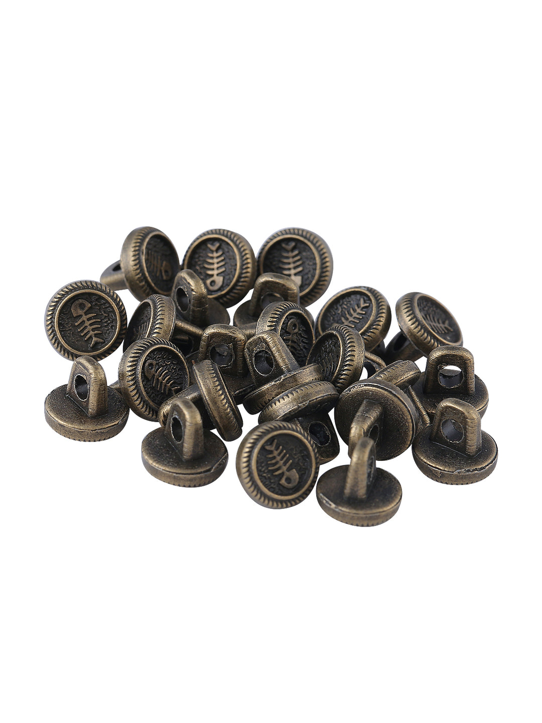 Engraved Round Shape 8mm (12L) antique brass Shirt/kurta downhole metal Button