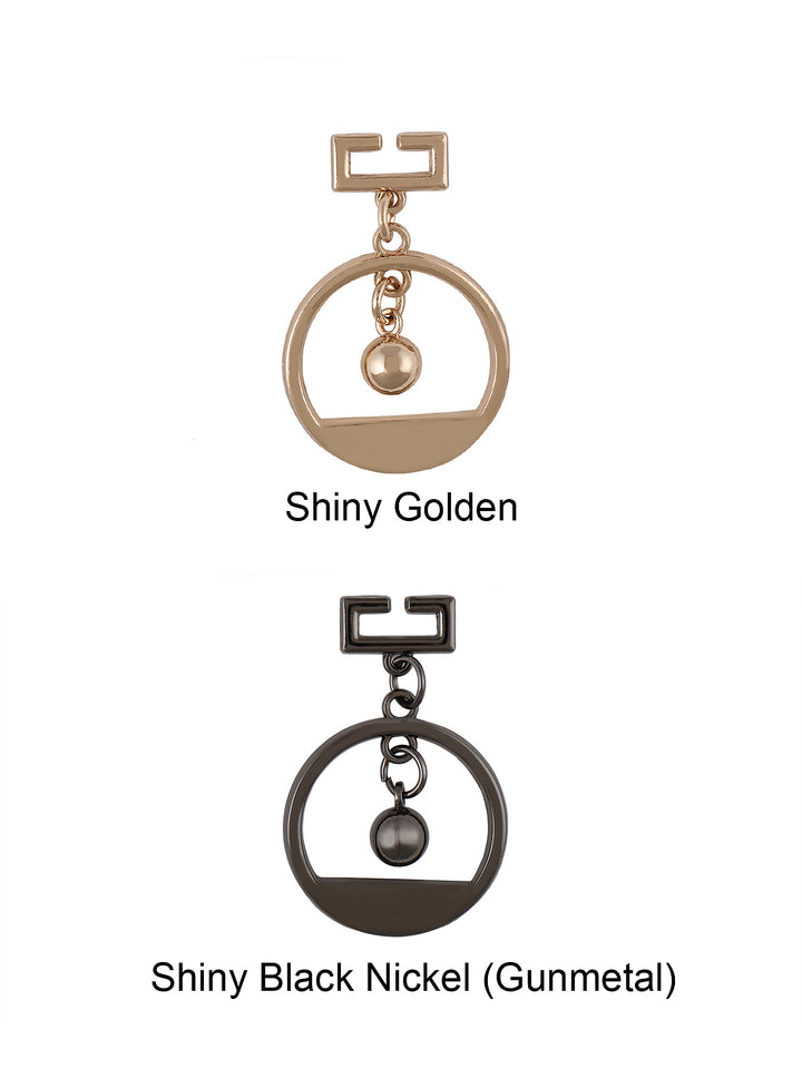 Western Style Pant Loopy Fashion Accessory in Shiny Golden & Shiny Black Nickel (GunMetal) Colour