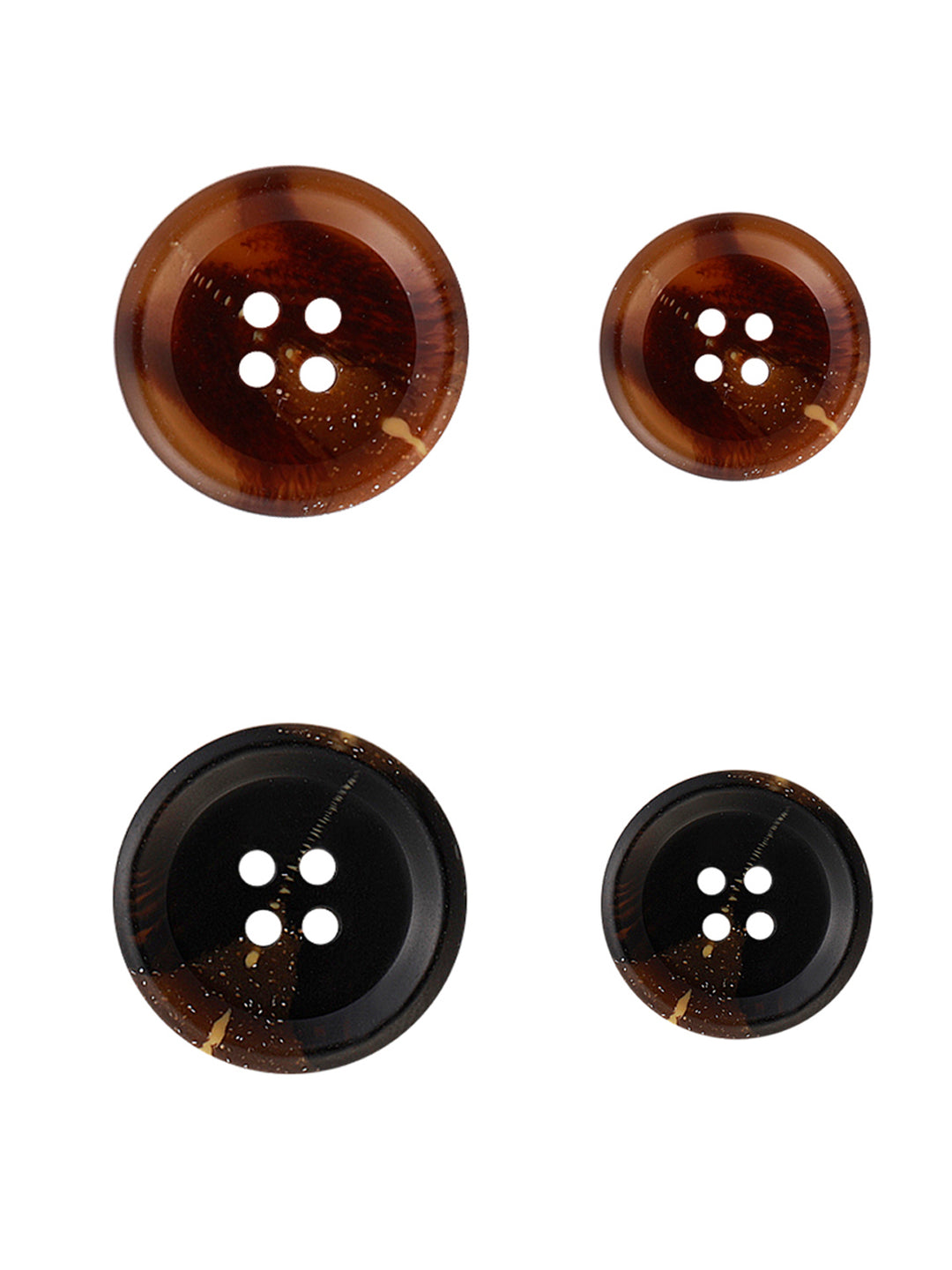 Shaded Horn Effect Round Shape Coat Button