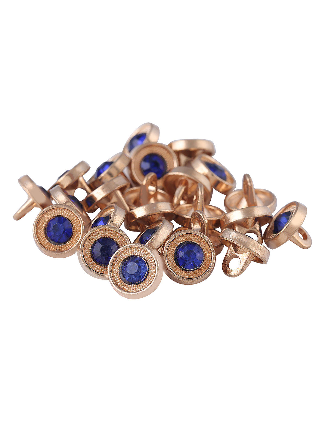 Round Shape Golden 10mm (16L) Blue Diamond Downhole Kurta Button