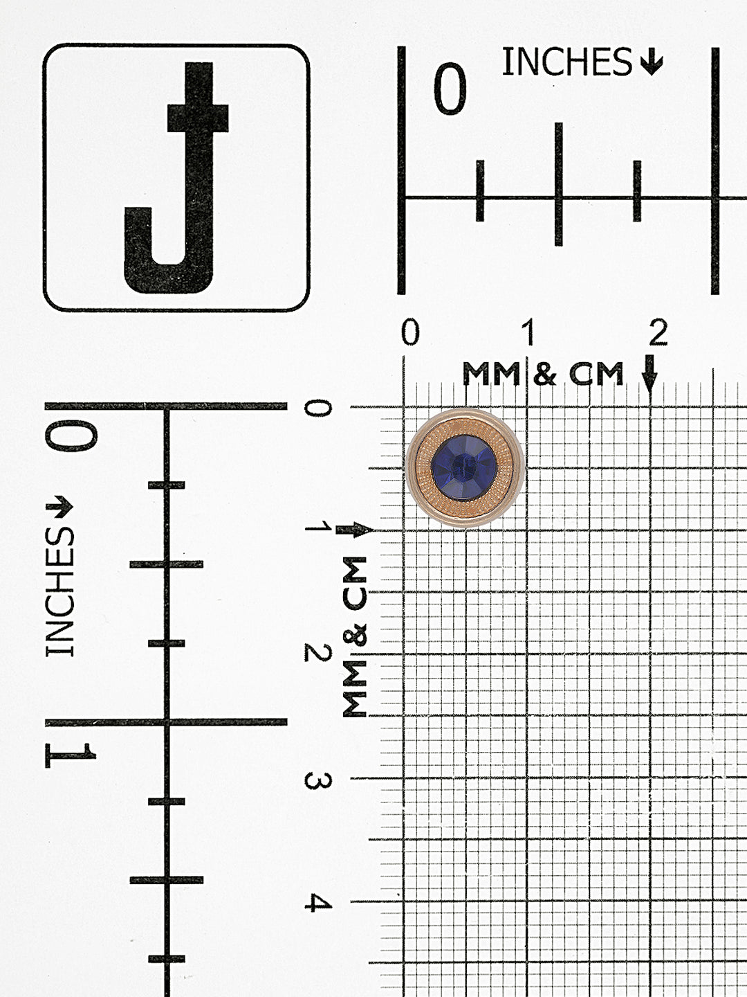 Round Shape Golden 10mm (16L) Blue Diamond Downhole Kurta Button