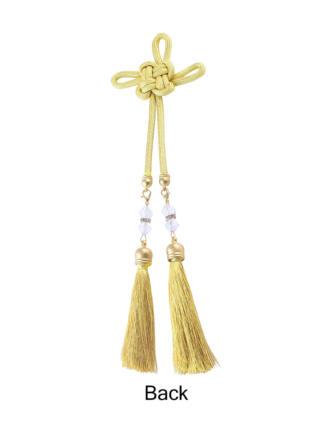 Pair of Detachable Golden Braided Cord Turk Knot Tassel